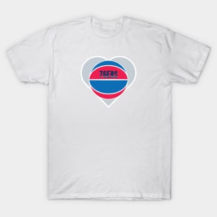 Heart Shaped Philadelphia 76ers Basketball T-Shirt